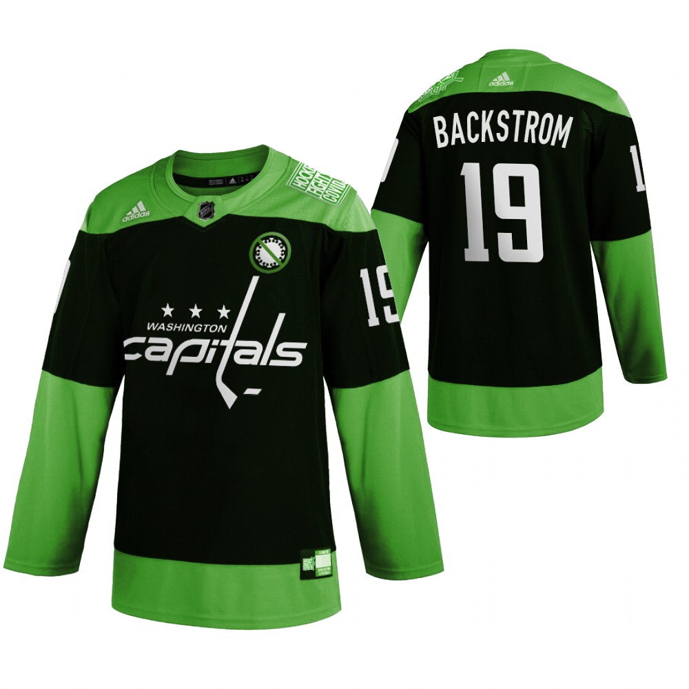 Washington Capitals 19 Nicklas Backstrom Men Adidas Green Hockey Fight nCoV Limited NHL Jersey